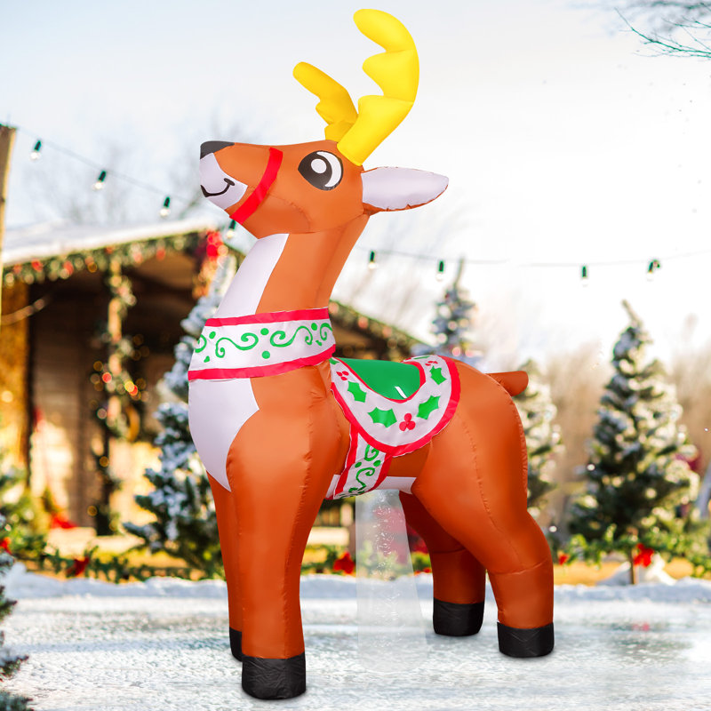 GOOSH Christmas Inflatable 5.7FT Outdoor Christmas Reindeer Inflatable